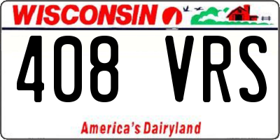 WI license plate 408VRS