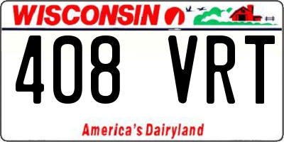 WI license plate 408VRT