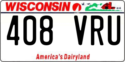 WI license plate 408VRU