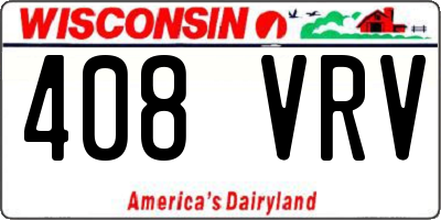 WI license plate 408VRV
