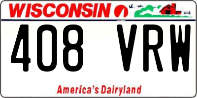 WI license plate 408VRW
