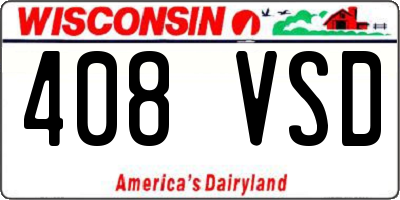 WI license plate 408VSD