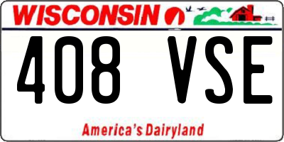 WI license plate 408VSE
