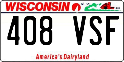 WI license plate 408VSF
