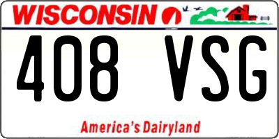 WI license plate 408VSG