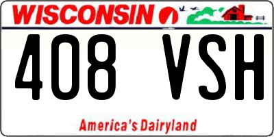 WI license plate 408VSH