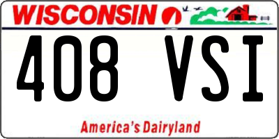 WI license plate 408VSI