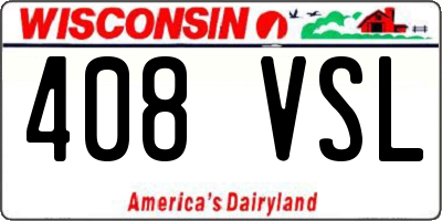 WI license plate 408VSL