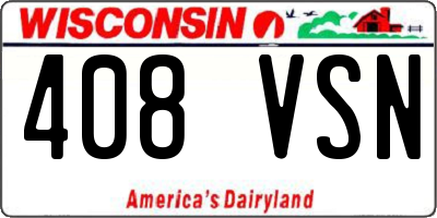 WI license plate 408VSN