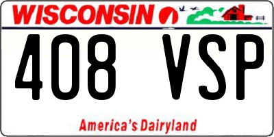 WI license plate 408VSP
