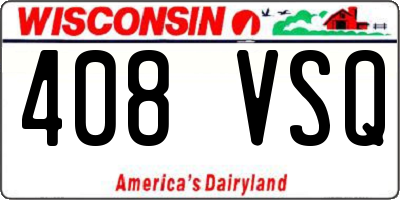 WI license plate 408VSQ