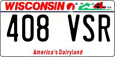 WI license plate 408VSR
