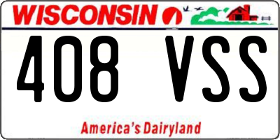 WI license plate 408VSS