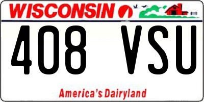WI license plate 408VSU