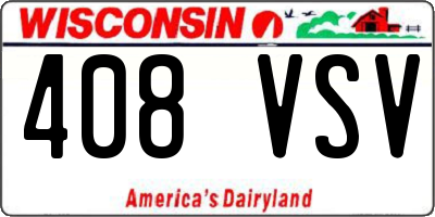 WI license plate 408VSV