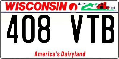 WI license plate 408VTB