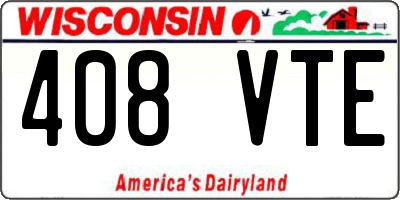 WI license plate 408VTE