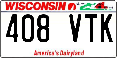 WI license plate 408VTK