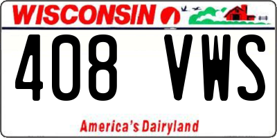 WI license plate 408VWS