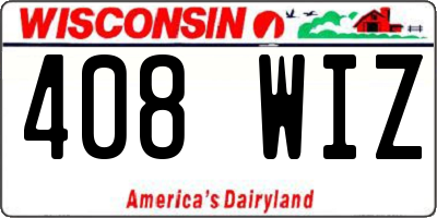 WI license plate 408WIZ