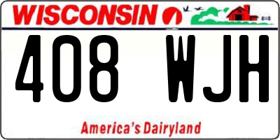 WI license plate 408WJH