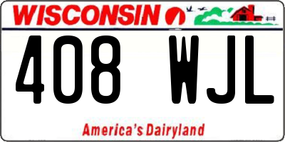 WI license plate 408WJL