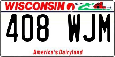 WI license plate 408WJM
