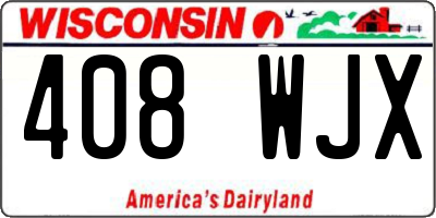 WI license plate 408WJX