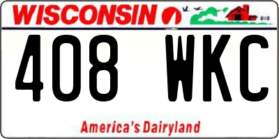 WI license plate 408WKC