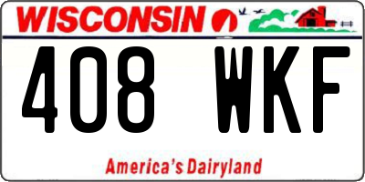 WI license plate 408WKF