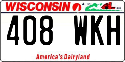 WI license plate 408WKH