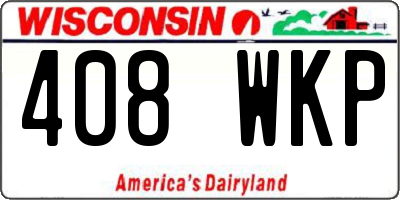 WI license plate 408WKP