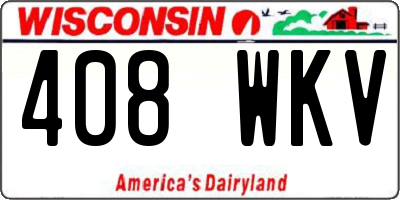 WI license plate 408WKV