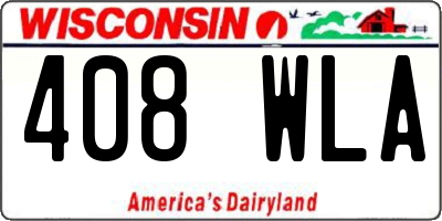 WI license plate 408WLA