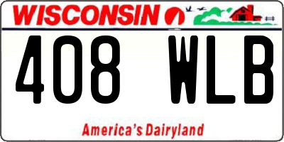WI license plate 408WLB