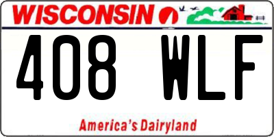 WI license plate 408WLF
