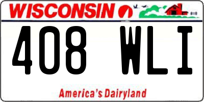 WI license plate 408WLI