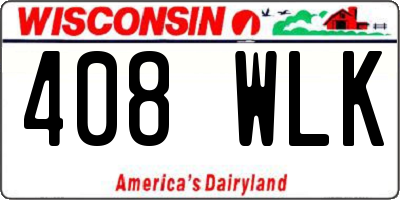 WI license plate 408WLK