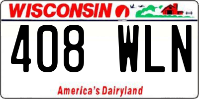 WI license plate 408WLN