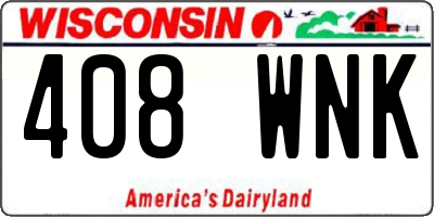 WI license plate 408WNK