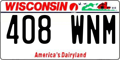 WI license plate 408WNM