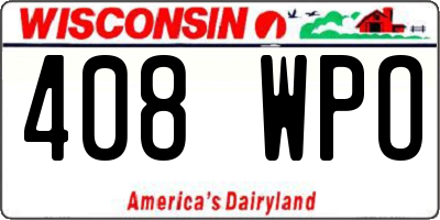 WI license plate 408WPO