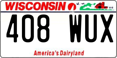 WI license plate 408WUX