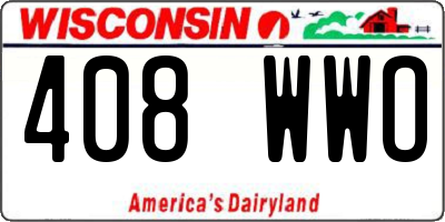 WI license plate 408WWO