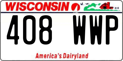 WI license plate 408WWP