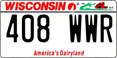 WI license plate 408WWR