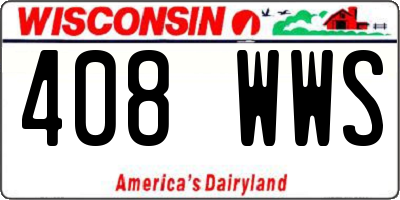 WI license plate 408WWS
