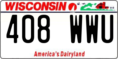 WI license plate 408WWU