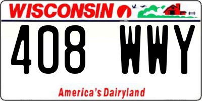 WI license plate 408WWY
