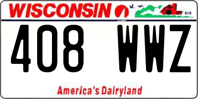 WI license plate 408WWZ